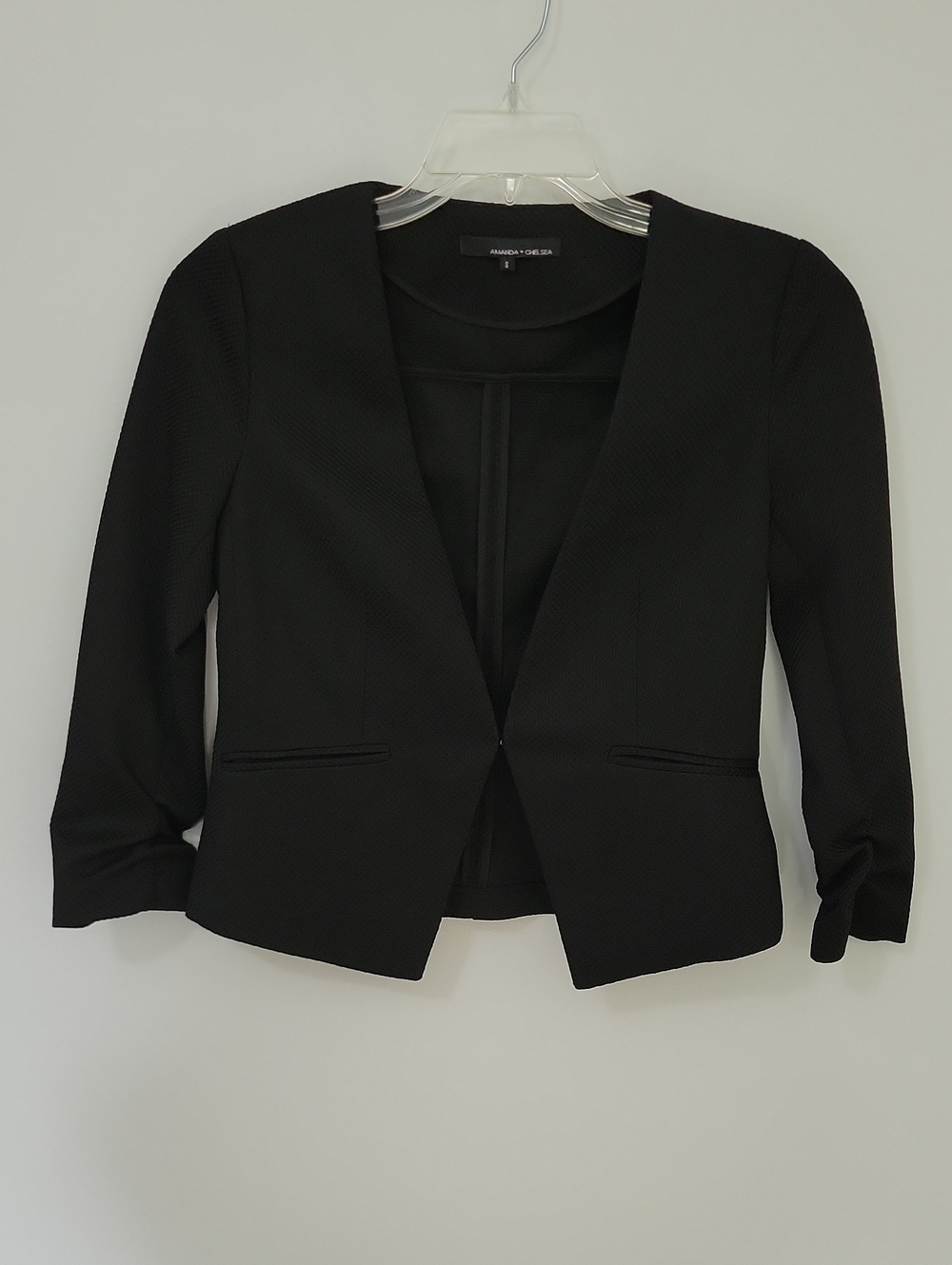 Amanda & Chelsea Black Open-Front Blazer Jacket, Size Small